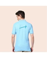 Marks & Spencer Polo T-shirt Tipping-Ice Blue with White SH